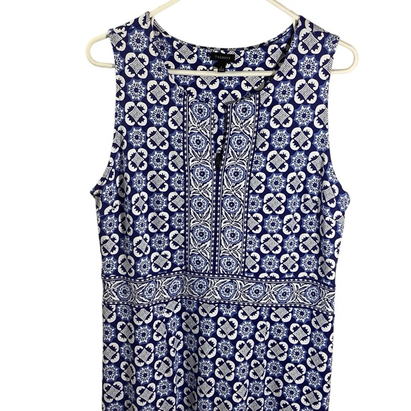 Talbots Blue Floral Sleeveless Maxi Dress - Picture 2 of 8